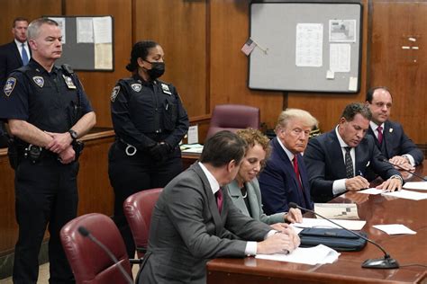 Donald Trump in New York City courtroom for arraignment